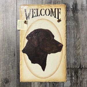 Chocolate Lab -Welcome slate sign